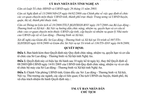 Quyết định 57/2009/QĐ-UBND chức năng nhiệm vụ quyền hạn Sở Lao động Nghệ An