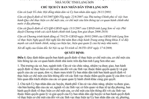 Quyết định 1155/QĐ-UBND 2009 thẩm quyền ban hành cơ chế một cửa cơ quan hành chính Lạng Sơn