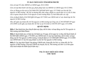 Quyết định 22/2009/QĐ-UBND tổ chức hoạt động Sở Tài nguyên Môi trường Bình Phước