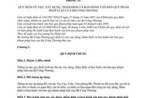 Thông tư 16/2009/TT-BCT xây dựng, thẩm định ban hành văn bản quy phạm pháp luật Bộ Công thương