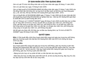 Quyết định 1508/QĐ-UBND năm 2009 Quy hoạch phát triển mạng lưới giáo dục Quảng Bình