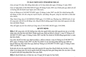 Quyết định 39/2009/QĐ-UBND bồi dưỡng người hiến máu tình nguyện Bình Thuận