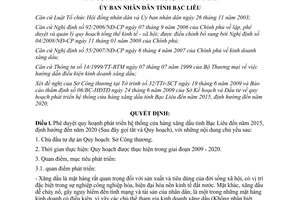 Quyết định 11/QĐ-UBND năm 2009 quy hoạch phát triển cửa hàng xăng dầu Bạc Liêu