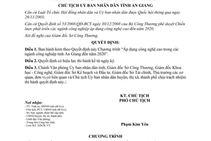 Quyết định 1355/QĐ-UBND năm 2009 áp dụng công nghệ ngành công nghiệp An Giang