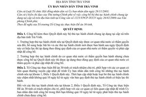 Quyết định 1213/QĐ-UBND công bố bộ thủ tục hành chính chung