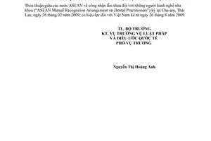 Thông báo 05/2009/TB-LPQT ngày Điều ước quốc tế nhiều bên có hiệu lực đối với Việt Nam