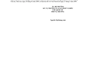 Thông báo 03/2009/TB-LPQT ngày Điều ước quốc tế nhiều bên có hiệu lực đối với Việt Nam