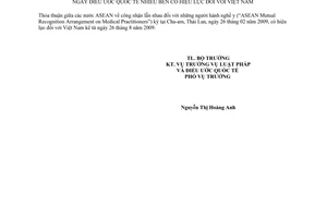 Thông báo 06/2009/TB-LPQT ngày Điều ước quốc tế nhiều bên có hiệu lực đối với Việt Nam