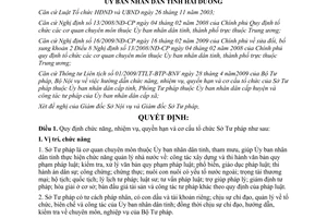 Quyết định 19/2009/QĐ-UBND chức năng nhiệm vụ quyền hạn Sở Tư pháp Hải Dương