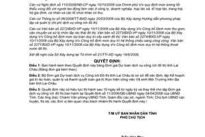 Quyết định 16/2009/QĐ-UBND đơn giá dự toán dịch vụ công ích đô thị Lai Châu