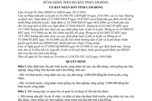 Quyết định 61/2009/QĐ-UBND thu, nộp, tỷ lệ điều tiết chế độ quản lý sử dụng phí bình tuyển, công nhận cây mẹ, cây đầu dòng, vườn giống cây lâm nghiệp