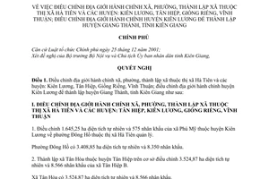 Nghị quyết 29/NQ-CP điều chỉnh địa giới hành chính