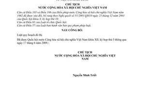 Lệnh công bố Luật quy hoạch đô thị 06/2009/L-CTN