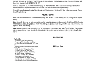 Quyết định 876/QĐ-BTTTT năm 2009 Quy chế Thi đua Khen thưởng