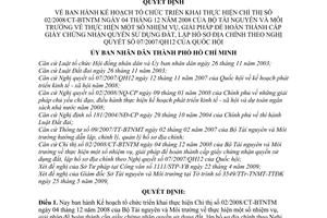 Quyết định 3172/QĐ-UBND tổ chức triển khai thực hiện CT 02/2008/CT-BTNTM nhiệm vụ giải pháp hoàn thành cấp giấy chứng nhận QSDĐ lập hồ sơ địa chính