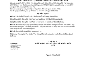 Quyết định 950/2009/QĐ-CTN phê chuẩn Công ước Liên hợp quốc về chống tham nhũng