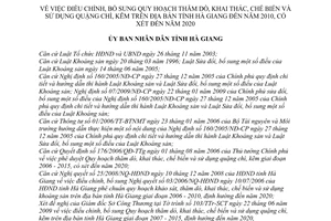 Quyết định 2037/QĐ-UBND điều chỉnh, bổ sung Quy hoạch thăm dò