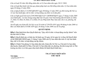 Quyết định 14/2009/QĐ-UBND Quy chế tổ chức hoạt động của ấp khóm Cà Mau