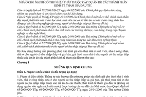 Thông tư 15/2009/TT-BXD phương pháp xác định giá cho giá bán, giá thuê mua nhà ở sinh viên, công nhân, người có thu nhập thấp tham gia đầu tư