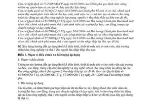 Thông tư 14/2009/TT-BXD áp dụng thiết kế điển hình mẫu nhà ở sinh viên, công nhân người thu nhập thấp