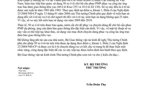 Công văn 4504/BGTVT-KHCN đề nghị được tiếp tục khai thác sử dụng xe ô tô chở bộ cầu phao PMP