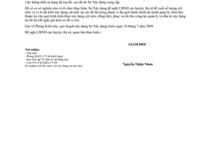 Công văn 512/SXD-KTQH đề xuất số lượng vị trí xây dựng cột mốc cao độ chuẩn