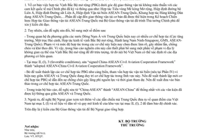 Công văn 4679/BGTVT-HTQT góp ý dự thảo “Nghiên cứu khả thi hợp tác kinh tế Vịnh Bắc Bộ mở rộng”