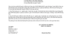 Công văn 5031/VP-ĐTMT báo cáo tình hình chỉ định thầu trong 6 tháng đầu năm 2009