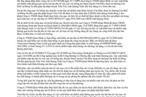 Công văn 51/BXD-VLXD xuất khẩu cát nhiễm mặn từ nạo vét luồng tàu chương Cây Khế xã Đông Xá,huyện Vân Đồn đến giáp địa phận huyện Tiên Yên, Quảng Ninh