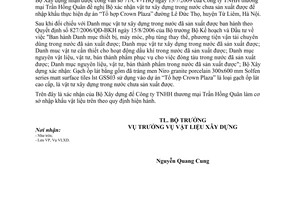 Công văn 52/BXD-VLXD xác nhận vật tư xây dựng trong nước chưa sản xuât được