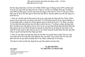 Công văn 04/BXD-PC tổ chức quản lý dự án đầu tư xây dựng công trình