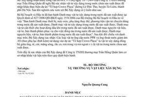 Công văn 54/BXD-VLXD xác nhận vật tư xây dựng trong nước chưa sản xuất được