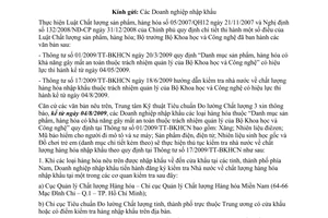 Công văn  1121/KT3-TH kiểm tra nhà nước về chất lượng hàng hóa nhập khẩu theo Thông tư 17/2009/TT-BKHCN