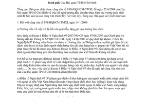 Công văn 4331/TCHQ-PC trả lời Công văn 1836/HQHCM-TMXL