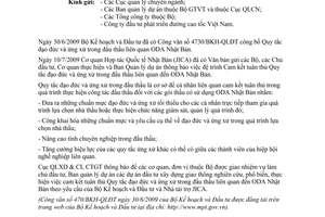Công văn 750/QLXD-PCĐT thực hiện cam kết tuân thủ Quy tắc đạo đức và ứng xử trong đấu thầu liên quan đến ODA Nhật Bản