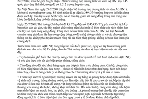 Công văn 2498/BTP-VP phòng, chống dịch cúm A(H1N1)