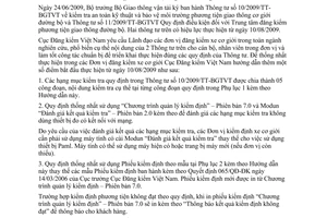 Công văn 771/ĐKVN hướng dẫn Thông tư 10/2009/TT-BGTVT  kiểm tra an toàn kỹ thuật bảo vệ môi trường phương tiện giao thông cơ giới đường bộ