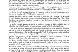 Official Dispatch No.10220/BTC-TCT re on the condition regarding via bank paymen