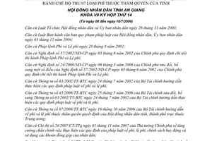 Nghị quyết 08/2009/NQ-HĐND điều chỉnh Nghị quyết chế độ thu phí An Giang