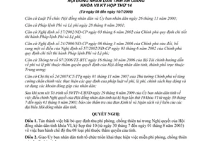 Nghị quyết 03/NQ-HĐND năm 2009 bãi bỏ phí phòng chống thiên tai An Giang