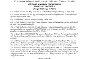 Nghị quyết 07/2009/NQ-HĐND bổ sung mức thu học phí cơ sở giáo dục công lập An Giang