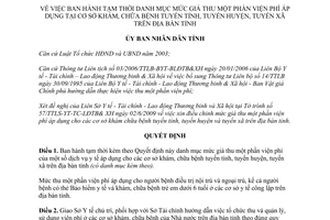 Quyết định 366/QĐ-UBND năm 2009 danh mục tạm thời mức giá thu một phần viện phí