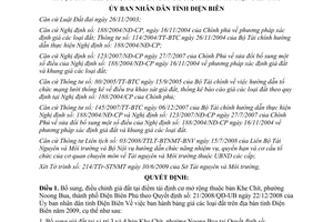 Quyết định 07/2009/QĐ-UBND bổ sung giá đất điểm tái định cư mở rộng bản Khe Chít Điện Biên