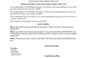 Quyết định 335/QĐ-NHPT năm 2009 tổ chức và cán bộ ngân hàng phát triển