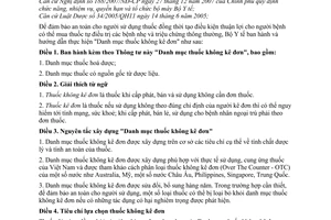 Thông tư 08/2009/TT-BYT Danh mục thuốc không kê đơn