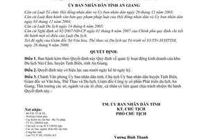 Quyết định 23/2009/QĐ-UBND quản lý hoạt động kinh doanh khu du lịch Núi Cấm huyện Tịnh Biên An Giang