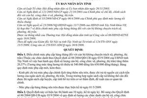 Quyết định 35/2009/QĐ-UBND điều chỉnh mức phụ cấp hàng tháng cán bộ không chuyên trách xã, phường, thị trấn tỉnh Tây Ninh