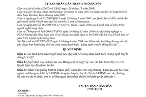 Quyết định 85/2009/QĐ-UBND ban hành quy chế xét công nhận danh hiệu Làng nghề truyền thống Hà Nội