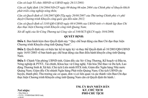 Quyết định 2185/QĐ-UBND 2009 Quy chế hoạt động Ban Chỉ đạo Chương trình Khuyến công Quảng Nam