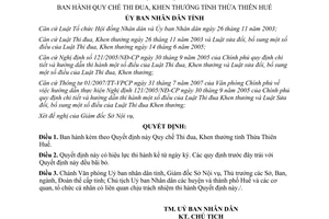 Quyết định 1291/QĐ-UBND quy chế thi đua khen thưởng tỉnh Thừa Thiên Huế